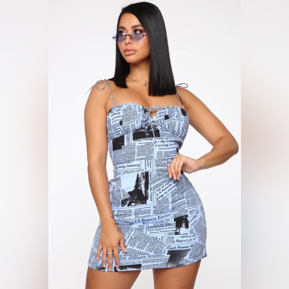 In the headlines mini dress